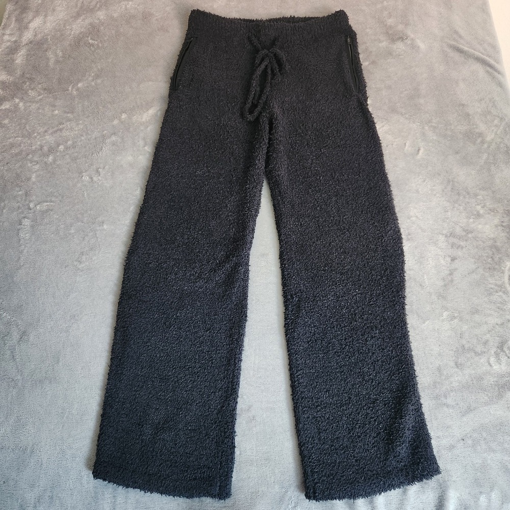 New SKIMS Cozy Knit Unisex Pant Onyx Black S M NWT Lounge Soft Plush Pants